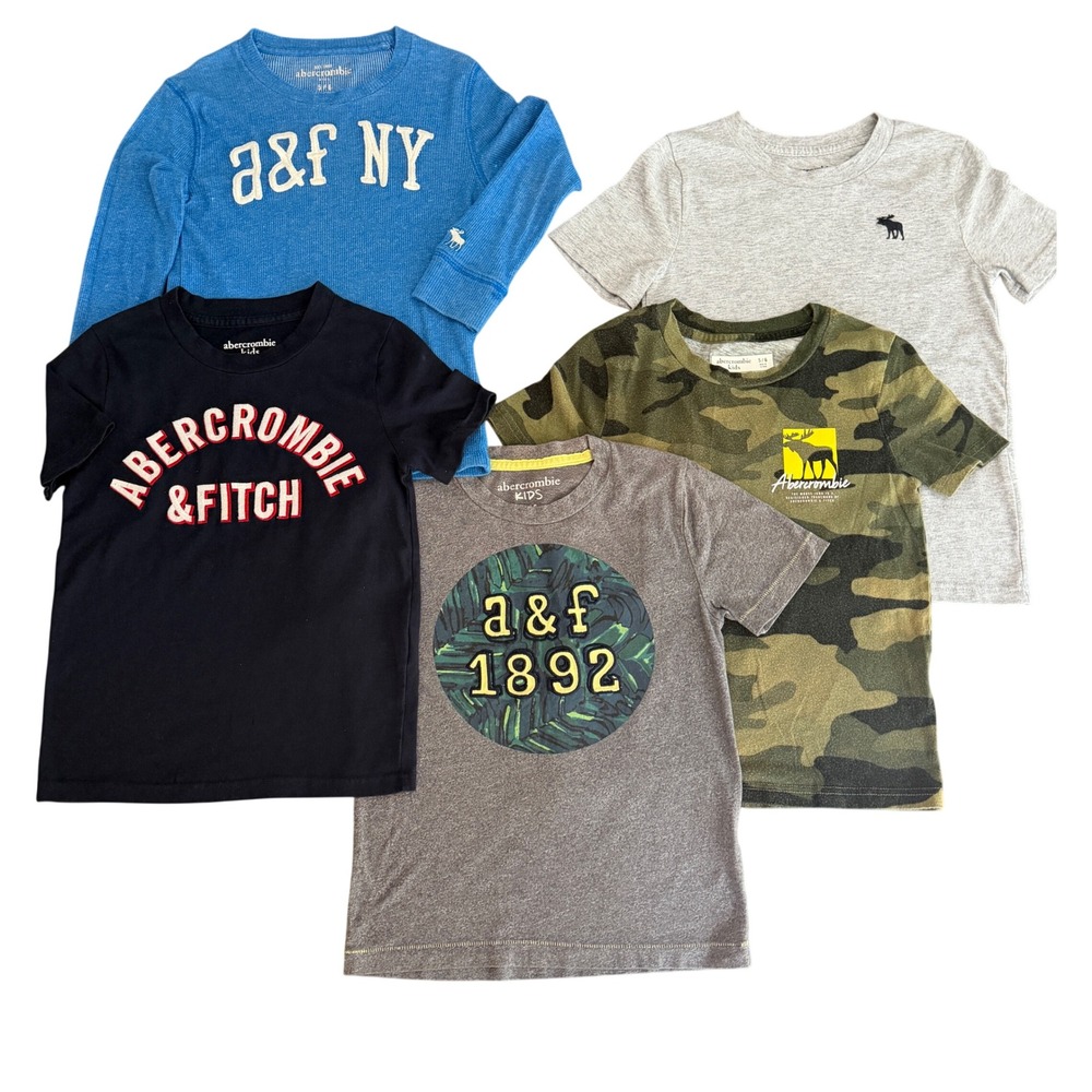 Abercrombie Kids Lot of 5 Boys TShirts Size 5/6 Camo Blue